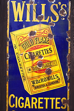 Antique enamelled advertising sign, England, United Kingdom, Europe