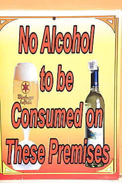 Alcohol restriction sign, England, United Kingdom, Europe