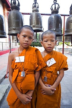 Young monks, Ayutthaya Historical Park, Ayutthaya, Thailand, Southeast Asia, Asia