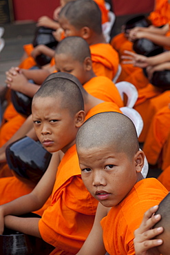 Young monks, Ayutthaya Historical Park, Ayutthaya, Thailand, Southeast Asia, Asia