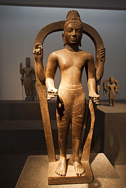 Sandstone sculpture of Buddha dating from the 13th century, History Museum, Ho Chi Minh City, Vietnam, Indochina, Southeast Asia, Asia