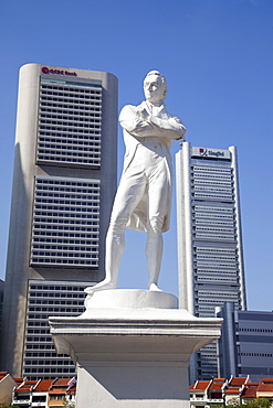 Stamford Raffles statue, Singapore, Southeast Asia, Asia