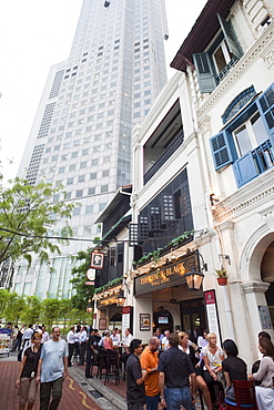 Pubs and restaurants on Boat Quay, Singapore, Southeast Asia, Asia