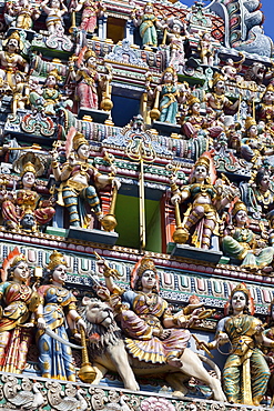 Statue detail, Sri Veerama-kaliamman Hindu Temple, Little India, Singapore, Southeast Asia, Asia