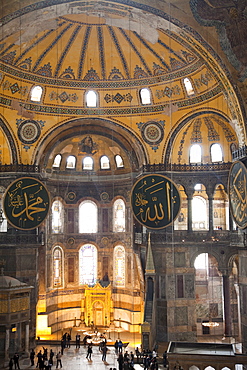 Interior of Hagia Sophia, UNESCO World Heritage Site, Istanbul, Turkey, Europe