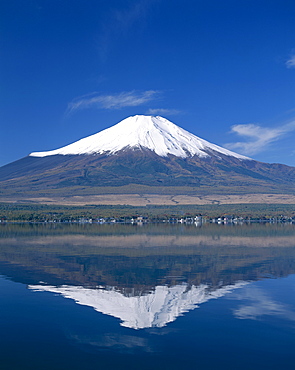 Mount Fuji and Lake Yamanaka, Honshu, Japan, Asia