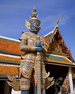 Ramakien figure, Wat Phra Kaeo, Grand Palace, Bangkok, Thailand, Southeast Asia, Asia