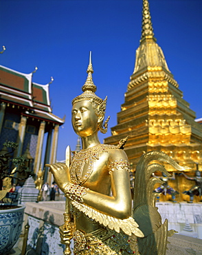 Aponsi gilded statue, Wat Phra Kaeo, Grand Palace, Bangkok, Thailand, Southeast Asia, Asia