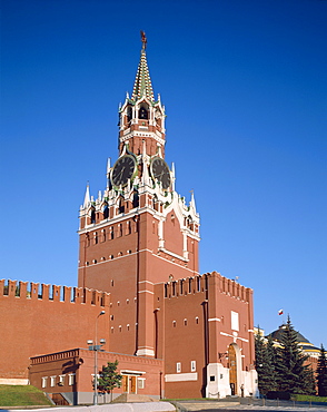 Saviour Tower (Spasskaya Tower), The Kremlin, UNESCO World Heritage Site, Moscow, Russia, Europe