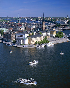 Skyline of the Old Town (Gamla Stan), Stockholm, Sweden, Scandinavia, Europe