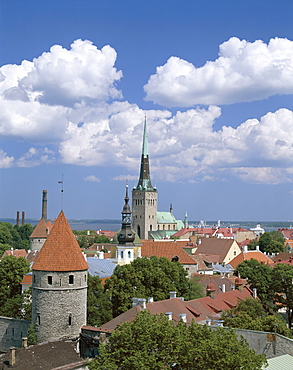 Skyline of Old Town, UNESCO World Heritage Site, Tallin, Estonia, Baltic States, Europe