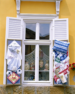 Souvenir shop window, Szentendre, Danube Bend, Hungary, Europe