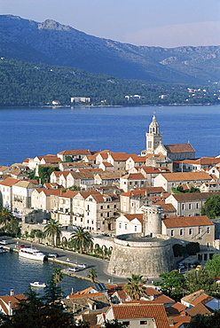 Town skyline, Korcula, Korcula Island, Adriatic Islands, Croatia, Europe