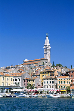 Town skyline and harbour, Rovinj, Istria Region, Croatia, Europe