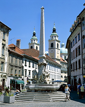 Robbov Fountain (Robbov Vodnjak), Ljubljana, Slovenia, Europe