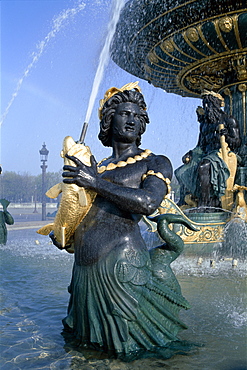 Fountains, Place de la Concorde, Paris, France, Europe