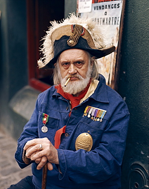 Man dressed in costume, Montmartre, Paris, France, Europe