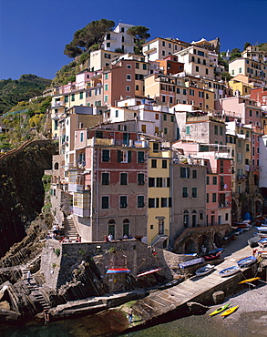 The village, Riomaggiore, Cinque Terre, UNESCO World Heritage Site, Liguria, Italy