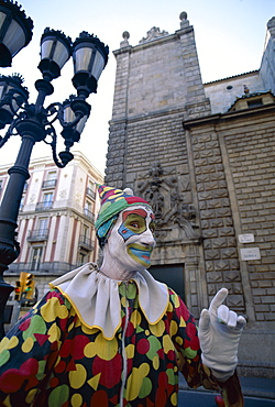 Street performer, Las Ramblas, Barcelona, Catalonia, Spain, Europe