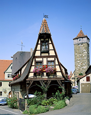 Old Blacksmith's building, Rothenburg ob der Tauber, Bavaria, Romantic Road (Romantische Strasse), Germany, Europe