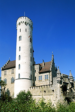 Lichtenstein Castle (Burg Lichtenstein), Lichtenstein, Baden-Wurttemberg, Germany, Europe