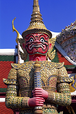 Statues in Wat Phra Kaew, Grand Palace, Bangkok, Thailand, Southeast Asia, Asia