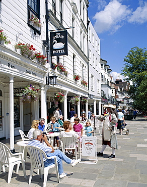 Outdoor cafes, The Pantiles, Tunbridge Wells, Kent, England, United Kingdom. Europe