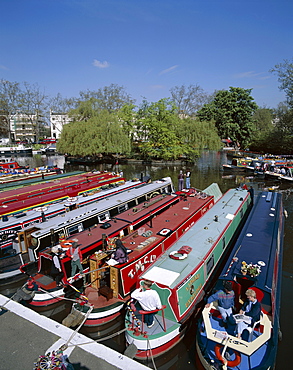 Canal boats, Little Venice, Regents Canal, London, England, United Kingdom, Europe