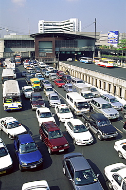 Typical traffic jam, Manila, Philippines, Southeast Asia, Asia