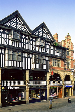 The Rows, Tudor style shopping street, Chester, Cheshire, England, United Kingdom, Europe