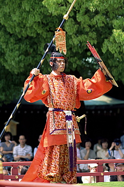 Bugaku dancer, Meiji Jingu Spring Grand Festival Celebration, Meiji Jingu Shrine, Tokyo, Japan, Asia