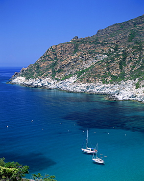 Typical coastal view, Sagone Gulf, Corsica, France, Mediterranean, Europe