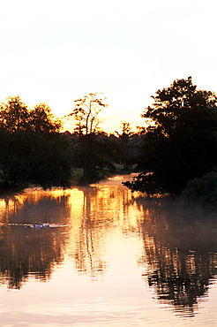 Dawn over the River Stour, Suffolk, England, United Kingdom, Europe