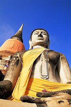 Buddha statue at Wat Yai Chai Mongkhon, Ayutthaya Historical Park, UNESCO World Heritage Site, Ayutthaya, Thailand, Southeast Asia, Asia