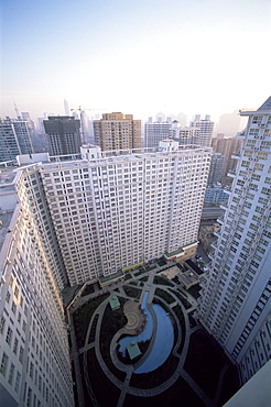 Apartment blocks and urban sprawl, Shanghai, China, Asia