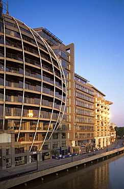 Modern riverfront buildings at Bankside, London, England, United Kingdom, Europe