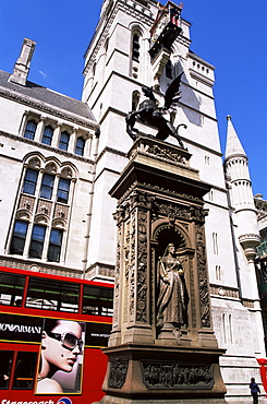 Temple Bar Memorial and the Law Courts, London, England, United Kingdom, Europe