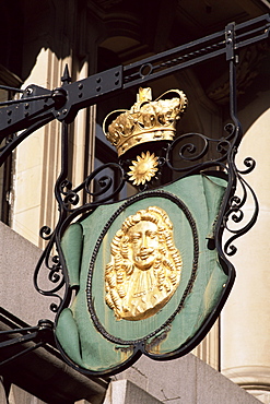 Traditional banking street sign, Lombard Street, City of London, London, England, United Kingdom, Europe