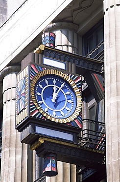 Art Deco clock on the Old Daily Express Building, Strand, London, United Kingdom, Europe