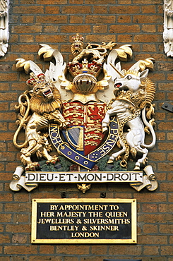 Royal Appointment plaque, New Bond Street, London, England, United Kingdom, Europe