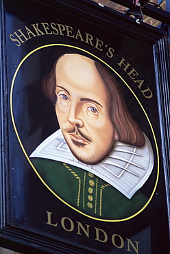 Shakespeare's Head pub sign, London, England, United Kingdom, Europe