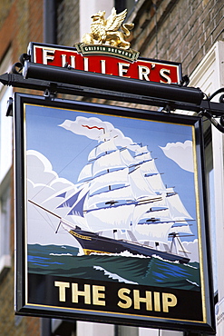 The Ship pub sign, London, England, United Kingdom, Europe