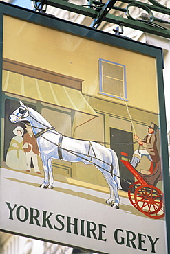 Yorkshire Grey pub sign, London, England, United Kingdom, Europe