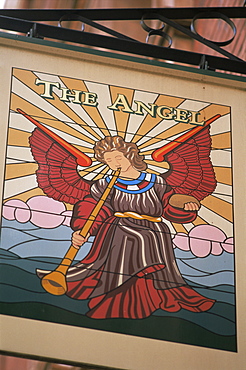The  Angel pub sign, London, England, United Kingdom, Europe