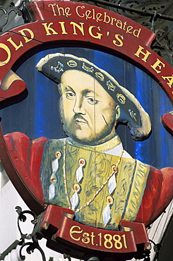 The Old Kings Head pub sign, London, England, United Kingdom, Europe