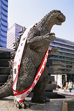 Godzilla Statue, Yurakucho, Tokyo, Japan, Asia