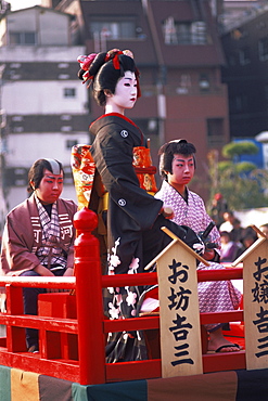 Young girl dressed as a geisha at the Jidai Matsuri Festival held annually in November at Sensoji Temple, Asakusa, Tokyo, Japan, Asia