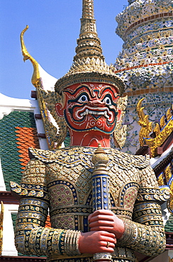 Statue in Wat Phra Kaeo, Grand Palace, Bangkok, Thailand, Southeast Asia, Asia