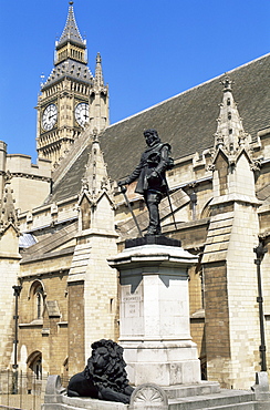 Statue of Oliver Cromwell, Westminster, London, England, United Kingdom, Europe