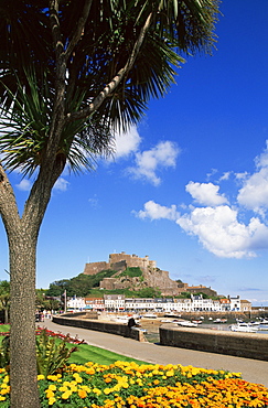 Mont Orgueil Castle, 13th century Medieval castle, Gorey, Jersey, Channel Islands, United Kingdom, Europe